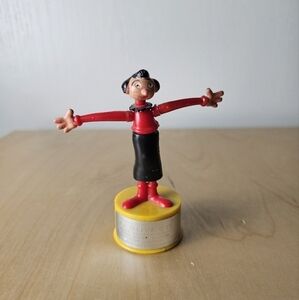 Olive Oyl Vintage Toy Push Button up Collapsible Figurine